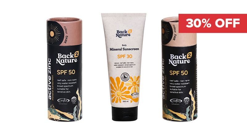 30% Off Back 2 Nature Sunscreen Range Cover Image